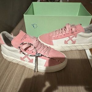 Off-White Pink and Cream Women's Sneakers